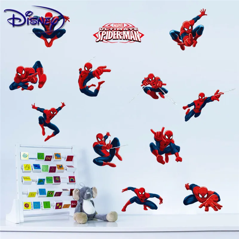 Disney 3D Fierbinte Gaura Celebrul Film de Desene animate Spiderman WallStickers Pentru Camere de Copii, Băieți Cadouri Rupt Perete Decal Cadou Poster