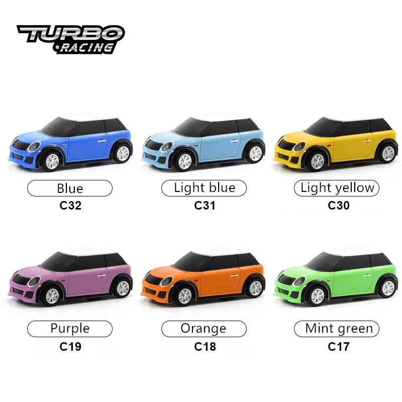 Curse Turbo Masina RTR 2.4 G 1/76 pe Deplin Proporțională Colorate Mini RC Car LED Lumina Vehicule Model de Jucarii Pentru copii copii Copii