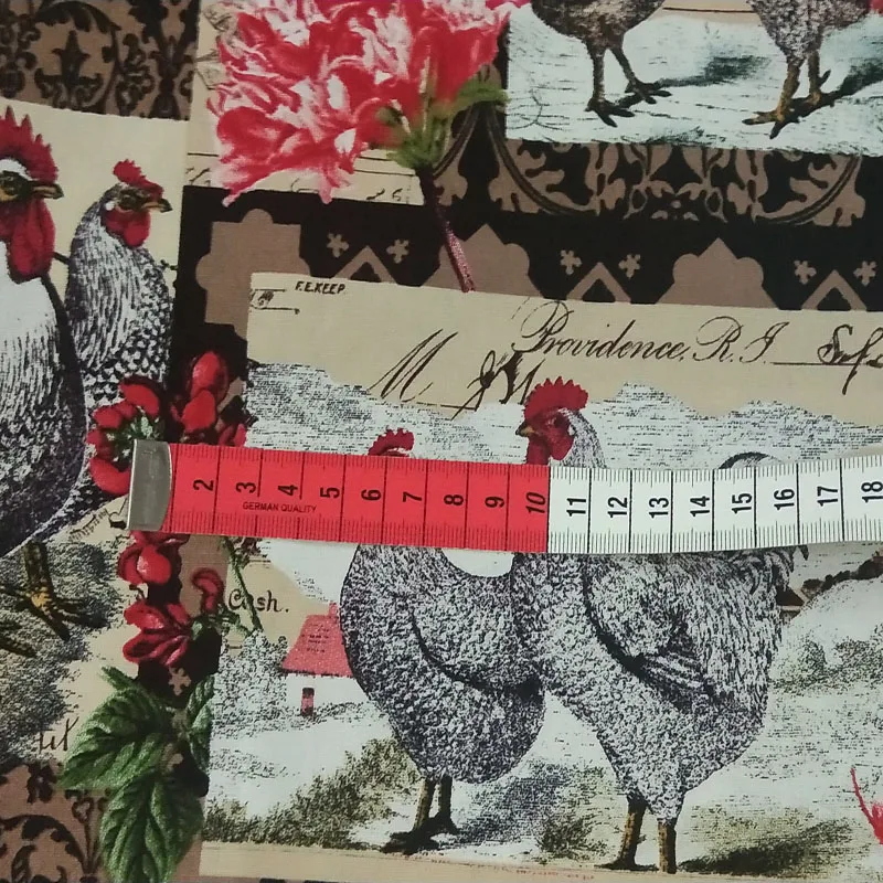 50x105cm Vii de Animale de Fermă Cocoș Imprimate Tesatura de Bumbac Cocoș Tesatura Mozaic DIY Pânză de cusut Rochie Decor Acasă