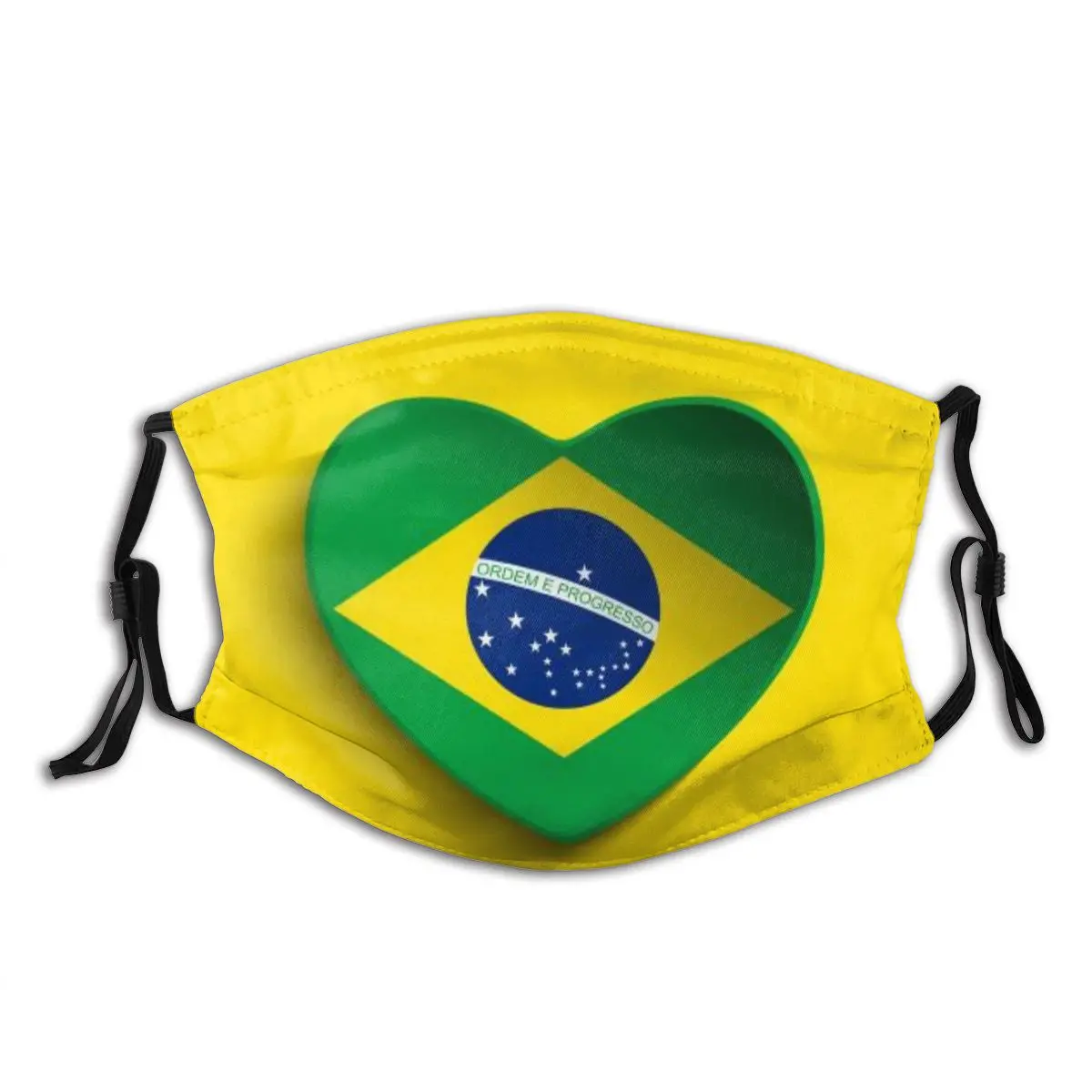 Mască de protecție cu filtru Brazilia Flag (3) anti-praf PM2.5 reutilizarea adult teen fata de copil
