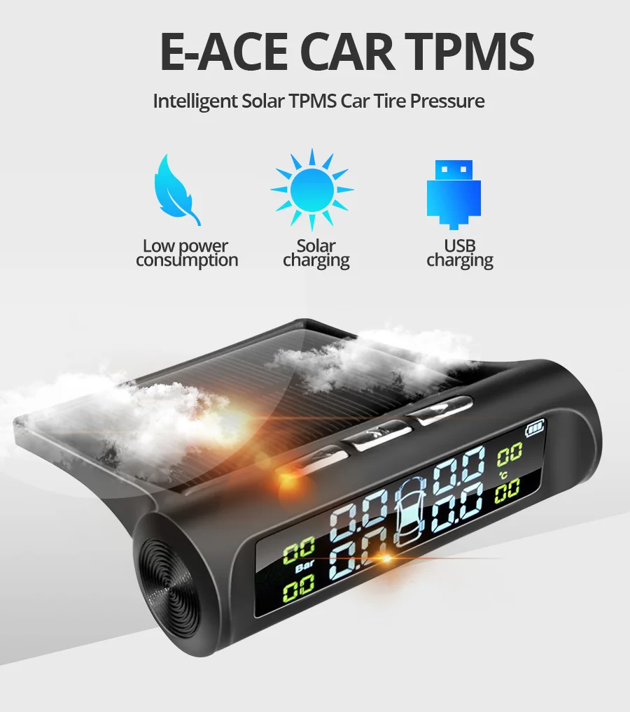 Pentru Honda/Toyota/Nissan/Mazda scop special Energie Solară Mașină de monitorizare a Presiunii în Anvelope Sistemul de Avertizare Cu 4 Senzori TPMS