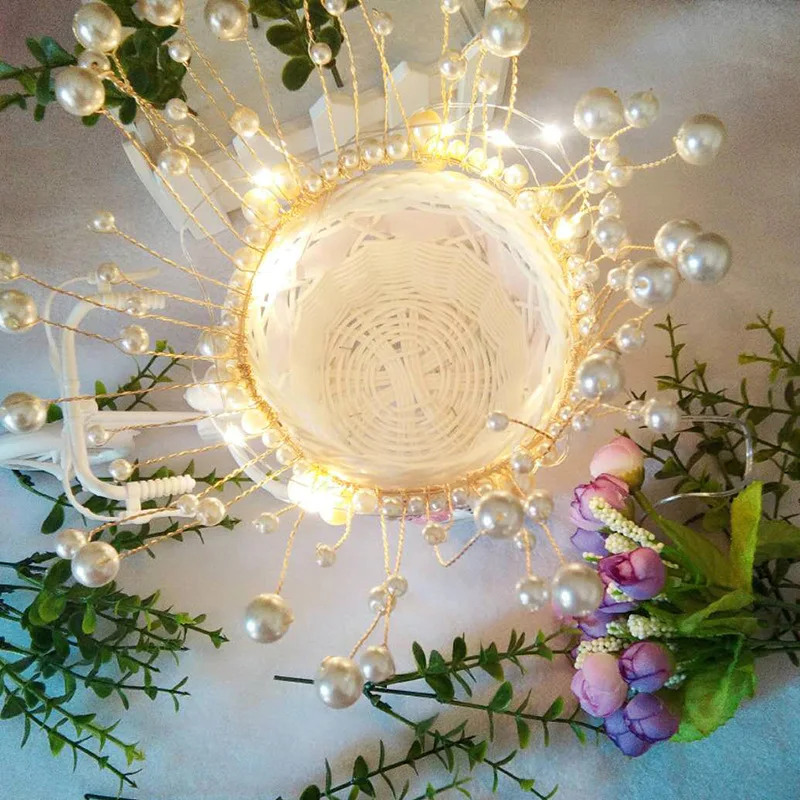 Noua Lampa LED Pearl Princess Crown Tort Fân Fericit Ziua de naștere Tort de Decorare DIY Petrecere de Nunta Consumabile Partid Decor Tort Toppers