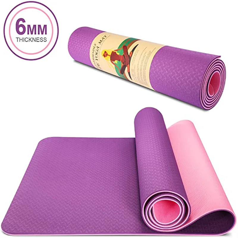 183x61cm Tpe Două Culori Non-Alunecare Mat Yoga Sport Sală de Fitness Acasa Exercitii de Antrenament de prost Gust Mediu Mat Bun Eesilience