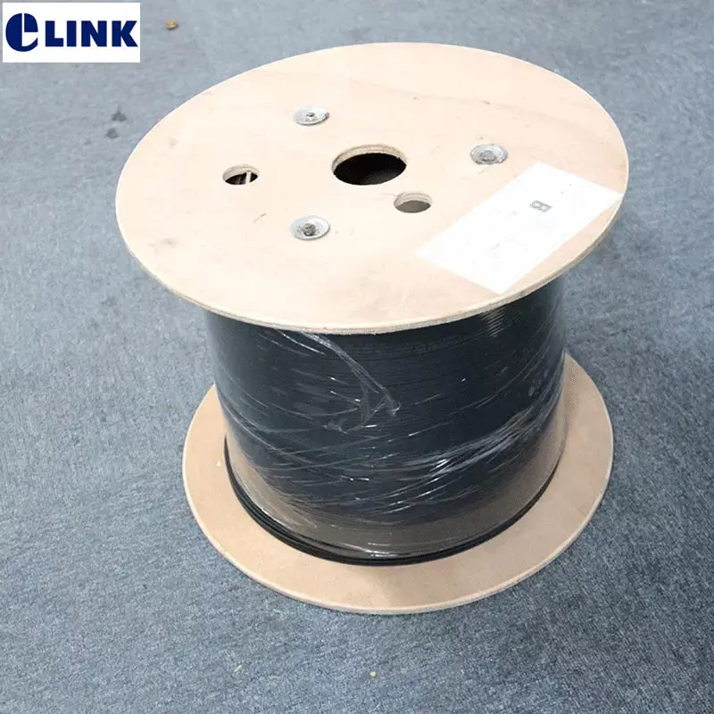 1000mtr ftth picătură cablu 3 din sârmă de oțel 1 core G657A fibra optica alb negru 1km/rola în aer liber de auto-suport Fluture cablu ELINK