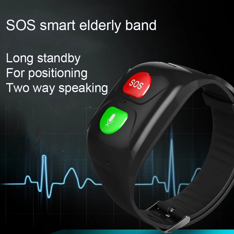 Buton SOS vârstnicul rata de inima tensiunea gps wifi ceas brățară de urgență sos IP67 rezistent la apa inteligent Ceas cu GPS tracker