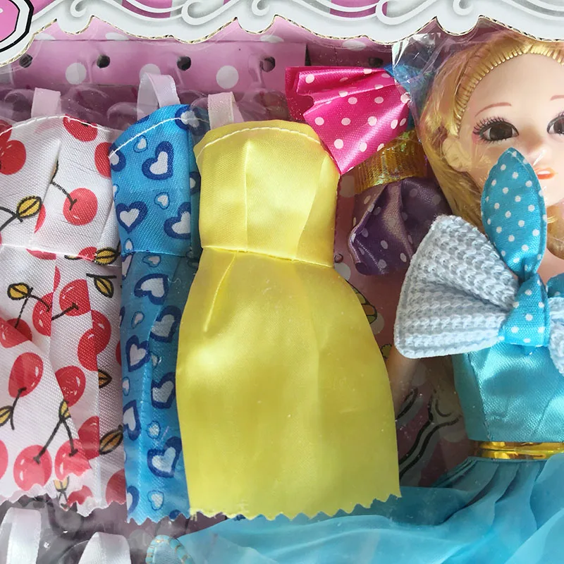 154pcs cu o minunata Cutie de Cadou Fată Cadou DIY Păpușă Jucărie de Învățământ Papusa Printesa Set Haine Casă de Joacă Jucării de Cosplay