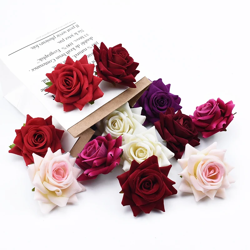 10 Bucăți de Nunta flori decorative scrapbooking acasă decorare accesorii lucru manual cutie de bomboane flori artificiale en-gros