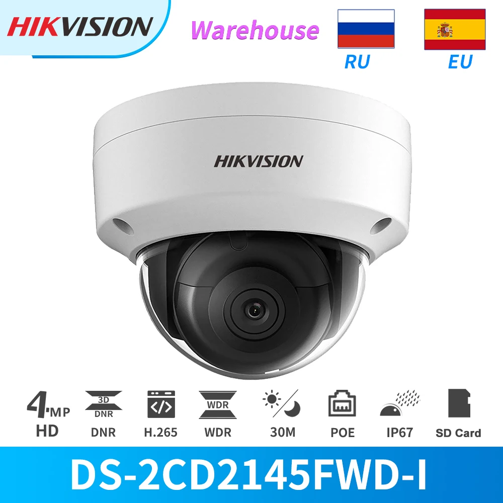 Hikvision Camera IP 4MP Dom PoE IR DS-2CD2145FWD-am Cu Slot pentru Card SD IVS IP67 Camera de Securitate CCTV Onvif Alimentat de Darkfighter