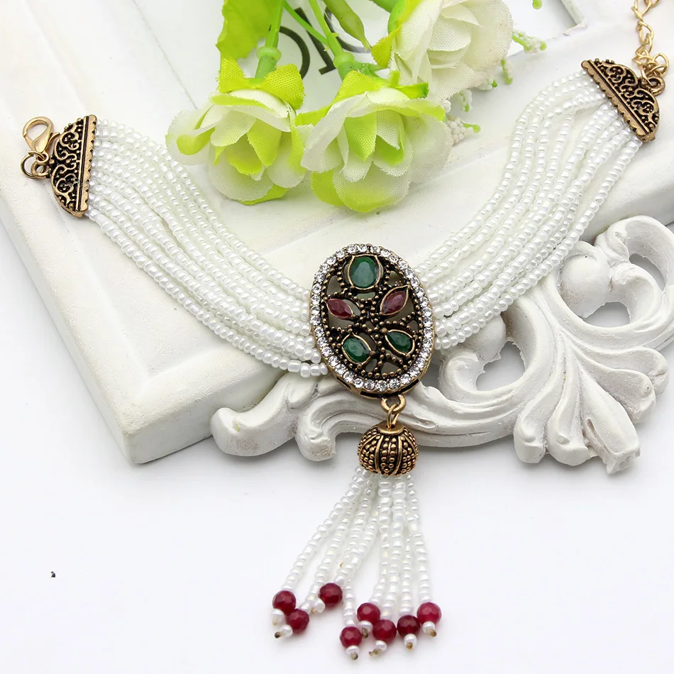 SUNSPICE MS Femei Floare de Șirag de mărgele Brățară turcească de aur antic ciucure de culoare lanț de încheietura mâinii india etnice nunta bijoux en-gros