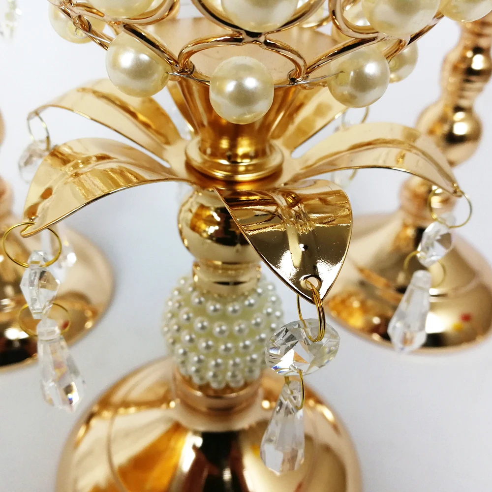 IMUWEN de Metal Lumânare Titularului de Aur Perla Lumanare Stea de Moda de Nunta Select Masă, Sfeșnic de Partid Decor Acasă