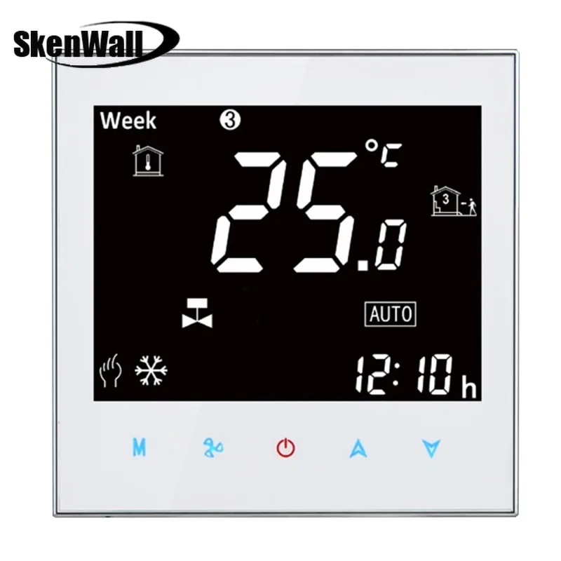 Centrală de Aer Condiționat de Tip Comutator wireless LCD Digital 2-conducta de Fan Coil Unit Termostat de Cameră, Afișa Viteza Ventilatorului de Căldură la Temperatură