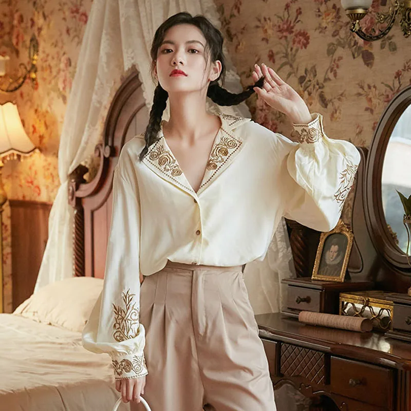 Moda Bluza Eleganta Pentru Femei Toamna Floral Maneca Lunga Top De Sex Feminin Doamnă Birou Casual Designer De Franceză Coreeană Femei Bluze 12479