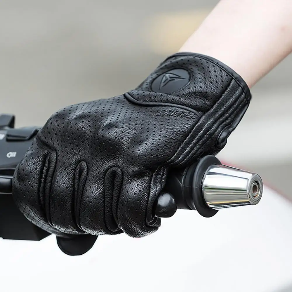Motocicleta All-Deget Touch Screen Vânt Mănuși Din Piele De Curse Off-Road În Aer Liber Mănuși De Protecție Cu Gaura Respirabil