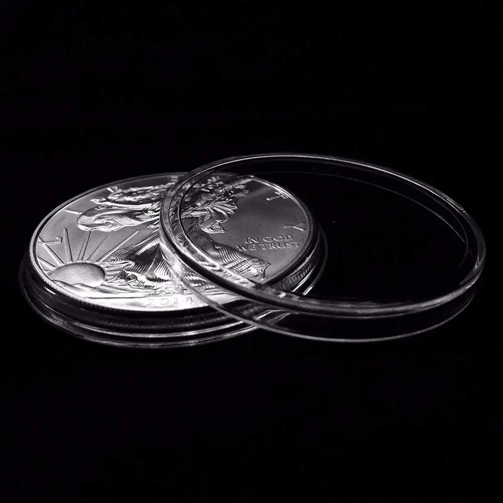 60Pcs Clar Monede de Colectare Capsule 41mm Transparent Eagle Monede Protector Cazul Cutie Depozitare Rotunda Monedă Titularii de Containere