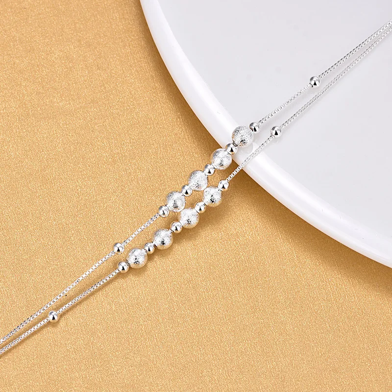 Europene și Americane de Vânzare Fierbinte Bijuterii Ciucure Dublu de Argint Șirag de mărgele Brățară Manual Simplu Femei Sălbatice Cadou