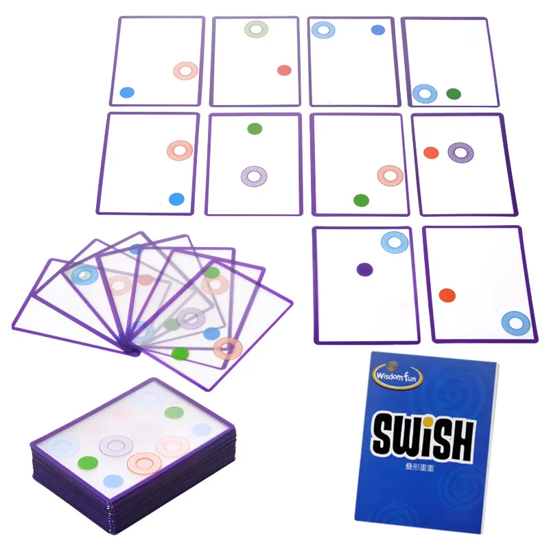 60 de carduri swishes masa de Strategie joc de petrecere joc de bord de Călătorie carte de joc țiglă de jucărie pentru copii adult Familie Distractiv de a Omori timpul