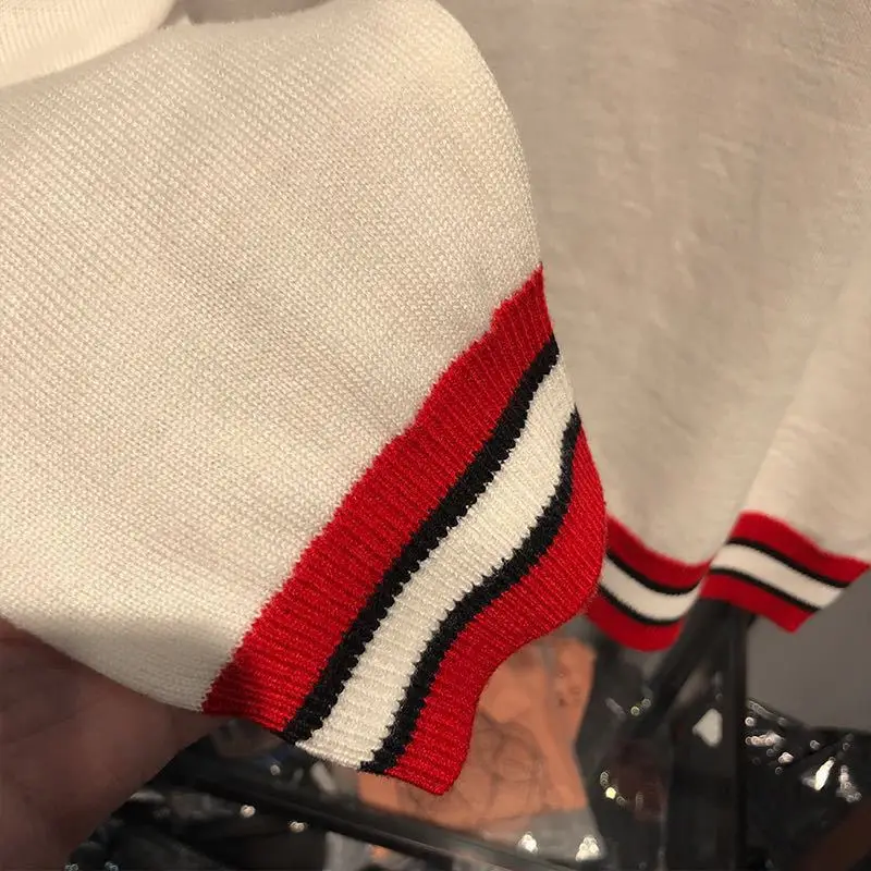2020 New Sosire de Moda de Top de Vânzare Bărbați Pulover O-gât Pulovere Aplicatii de Brand de Îmbrăcăminte Brodate Net Roșu Cald Tricotate