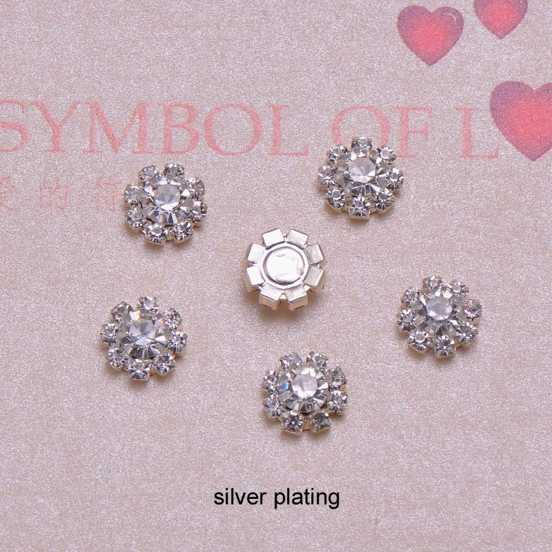 (J0019) 8mm stras buton Buton de Diamant Floare Butoane perla butoane de metal decor de nunta