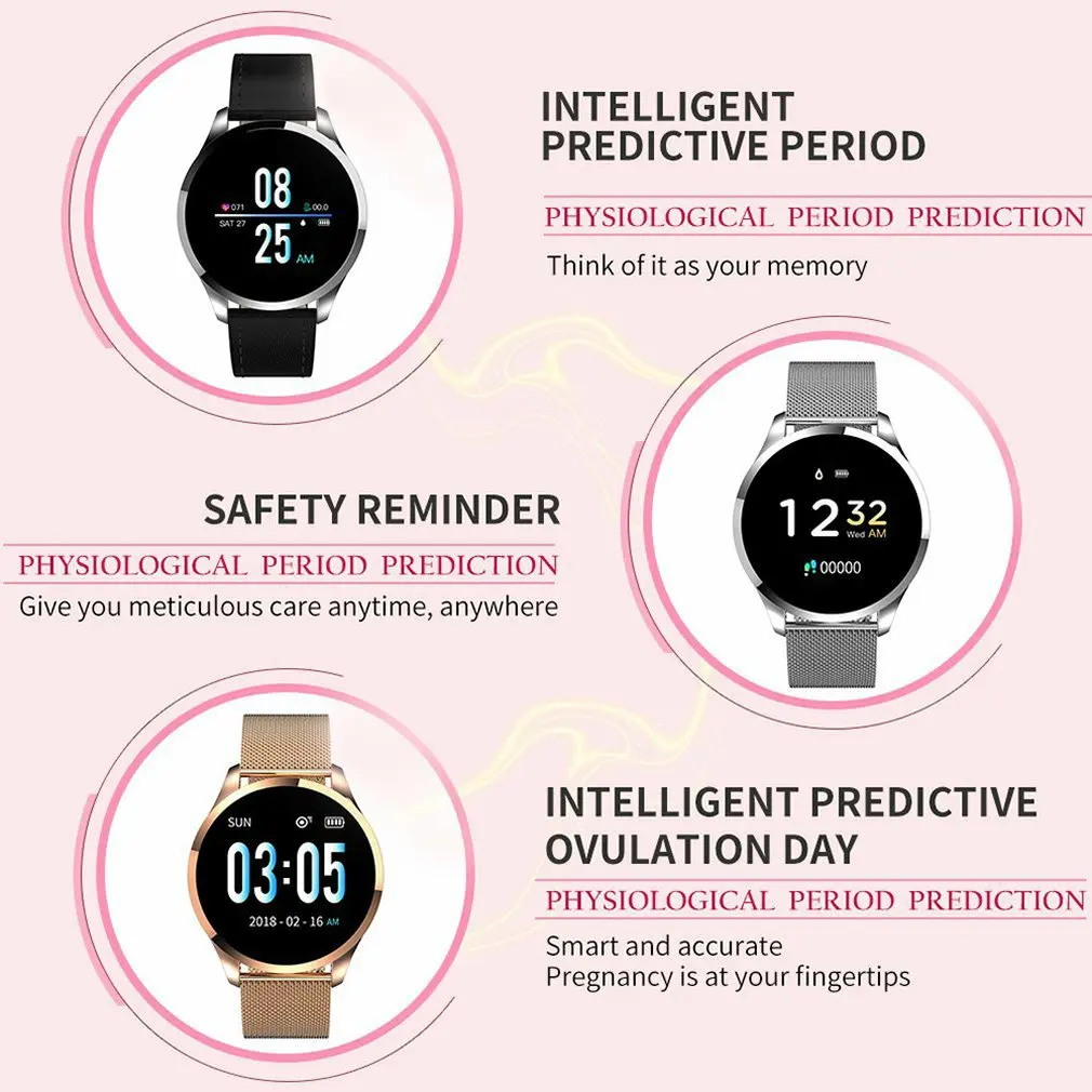 Femei Ceas Inteligent Lady Fitness Brățară Ceas Smartwatch IP68 rezistent la apa Heart Rate Monitor Pentru Android IOS Sport Tracker