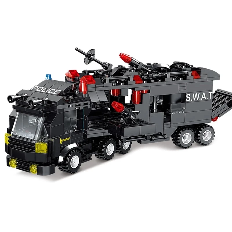740Pcs Secția de Poliție Oraș Blocuri Jucarii Lepinging 8IN3 SWAT Playmobiled Masina de Oras Camion Creative Cărămizi de Jucărie pentru Copii Cadouri