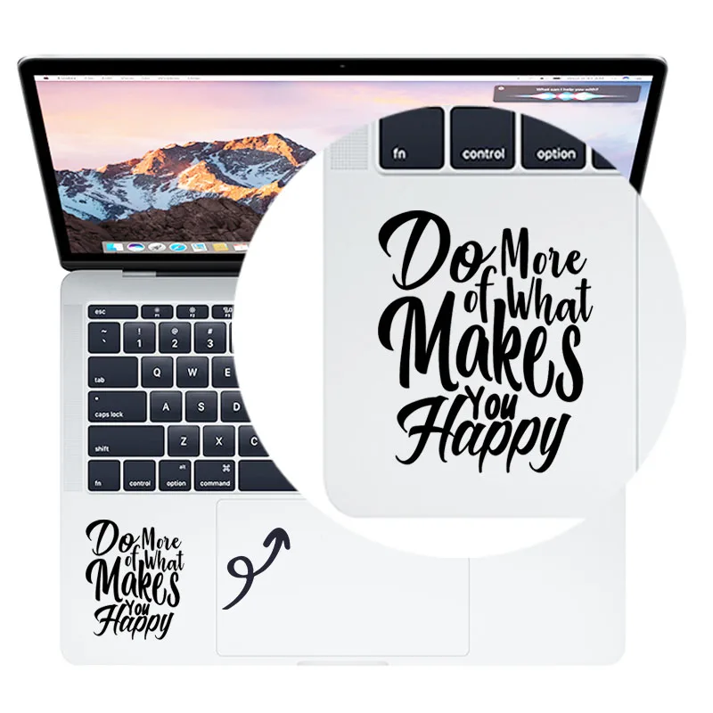 Viață fericită Citat Trackpad Laptop Autocolant pentru Macbook Decal Pro 16