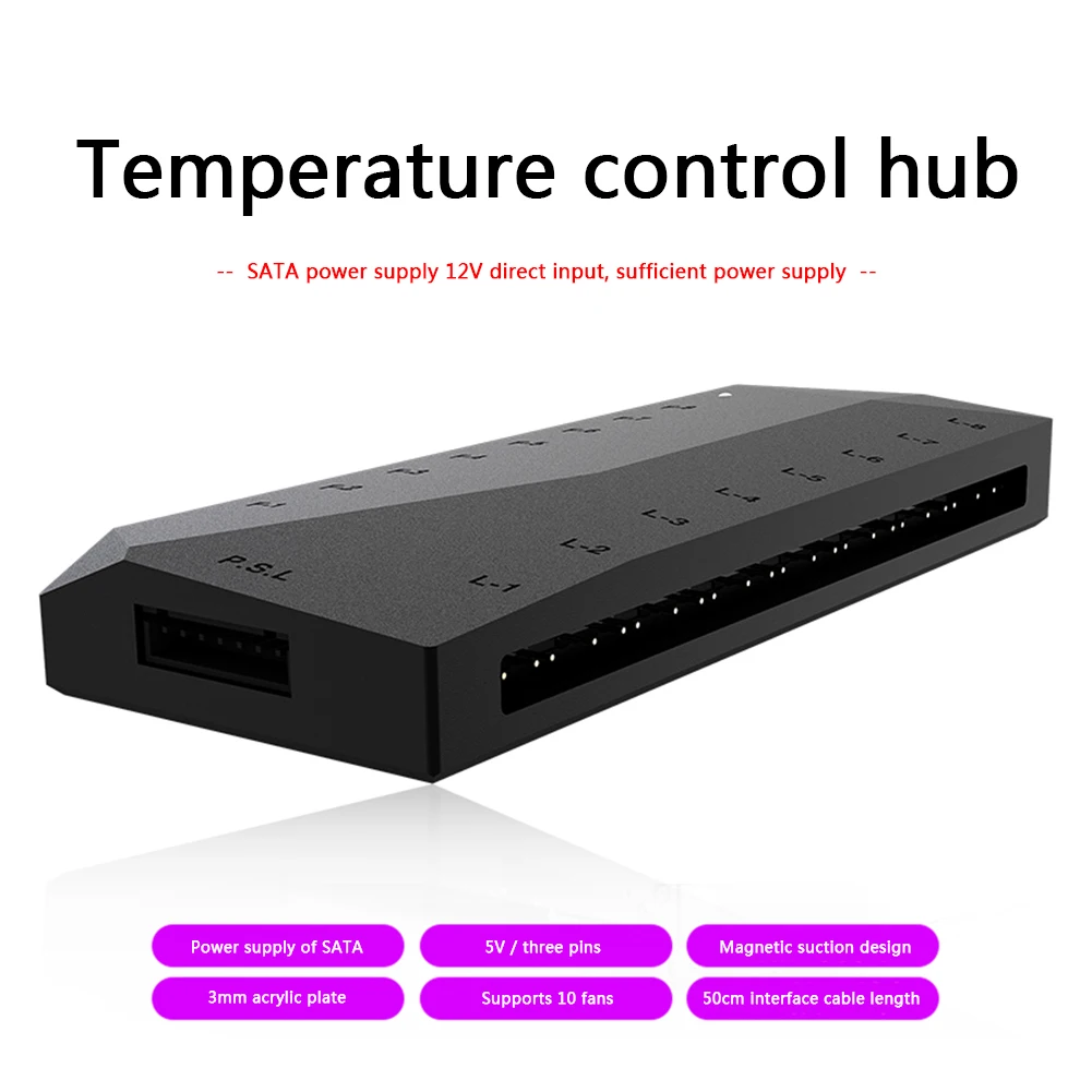 SATA Alimentat Splitter Hub-ul Fan Controller 5V 3 Pin ARGB PWM pentru PC ID-COOLING HA-02 Birou de Îngrijire accesorii pentru Computer