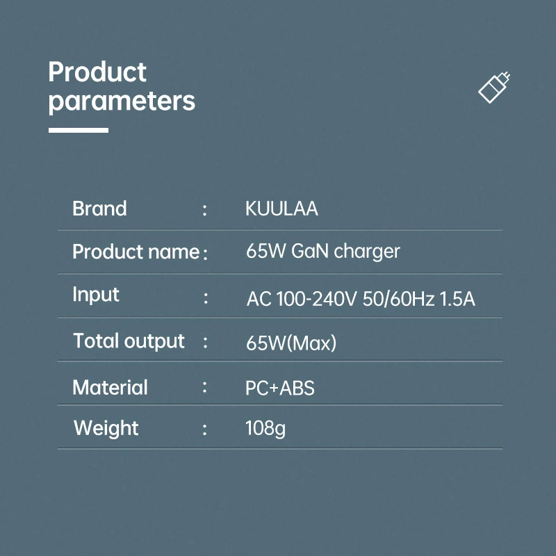 KUULAA GaN Încărcător de Încărcare Rapidă 4.0 3.0 USB de Tip C QC PD 65W Încărcător USB Portabil Încărcător Rapid Pentru iPhone Xiaomi Laptop Tableta