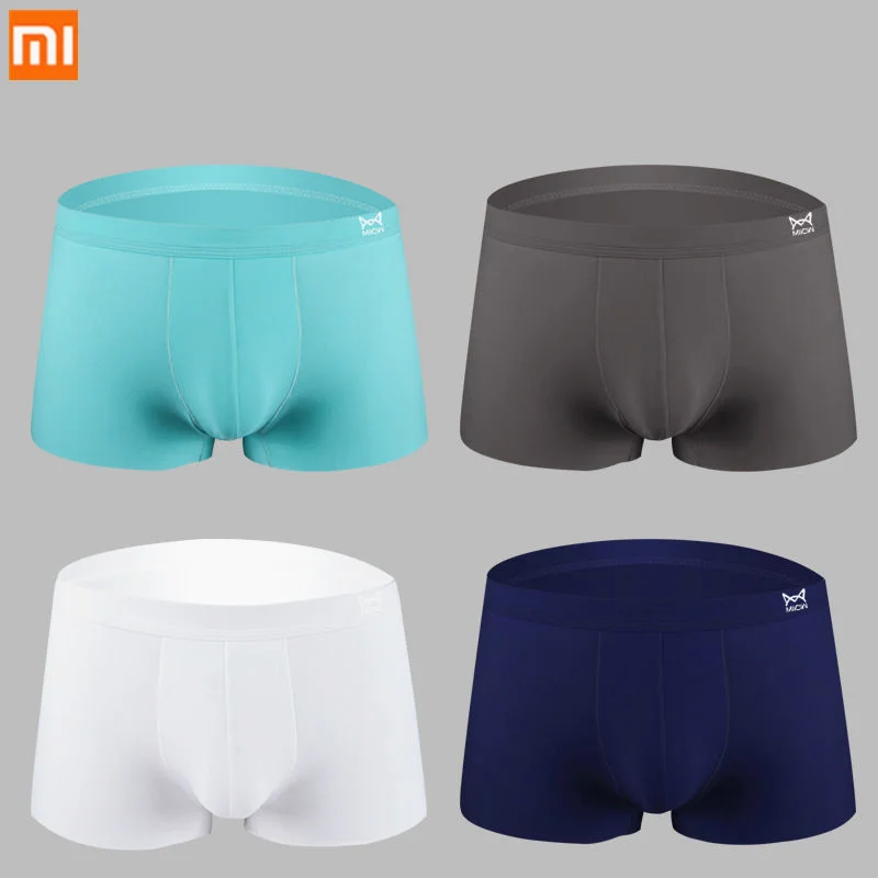 3pcs/lot Xiaomi Mijia Bărbați Lenjerie de corp fără Sudură boxeri Matase de Gheață Bărbați Chiloți Sexy sex Masculin Underpatns Om de Aerisire Moale Pantaloni