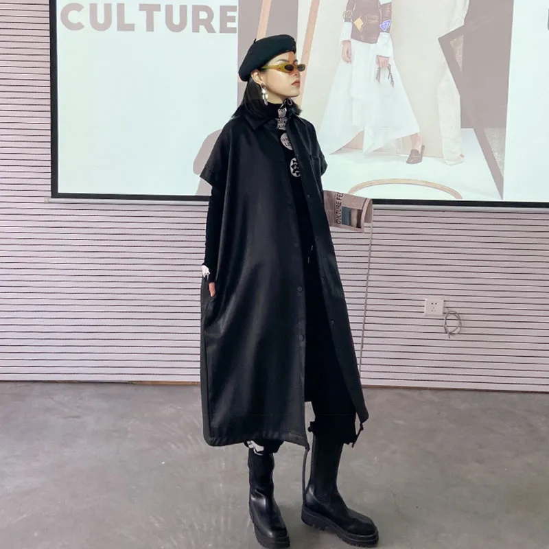 XITAO Negru Plus Dimensiune Faux din Piele Femei Vrac Moda Simplu Personalitate Pieptul Singur 2020 Nou Toamna Femei, Haine ZP2987