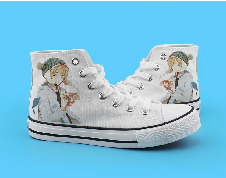 Unisex Anime Imprimare Noragami Alb Casual Pantofi de Panza YATO Iki Hiyori Yukine Student Plat rață pantofi Adidași