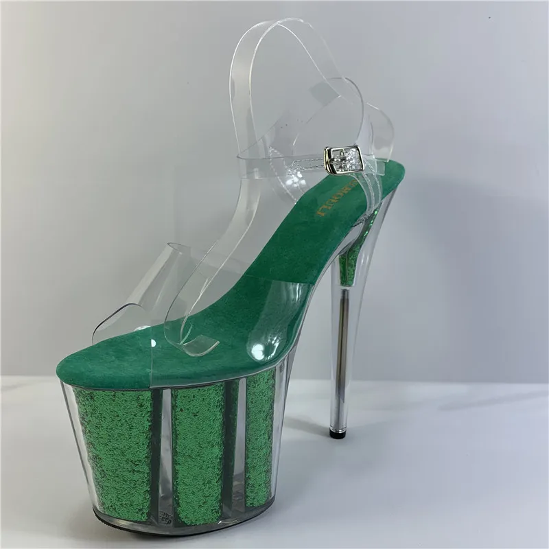 Etapa model de formare sexy prin luminos verde 20 cm stilet tocuri, banchet de performanta club de noapte sandale stiletto