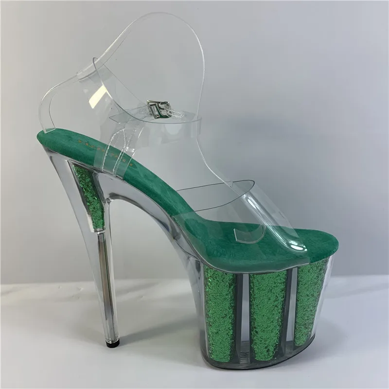 Etapa model de formare sexy prin luminos verde 20 cm stilet tocuri, banchet de performanta club de noapte sandale stiletto