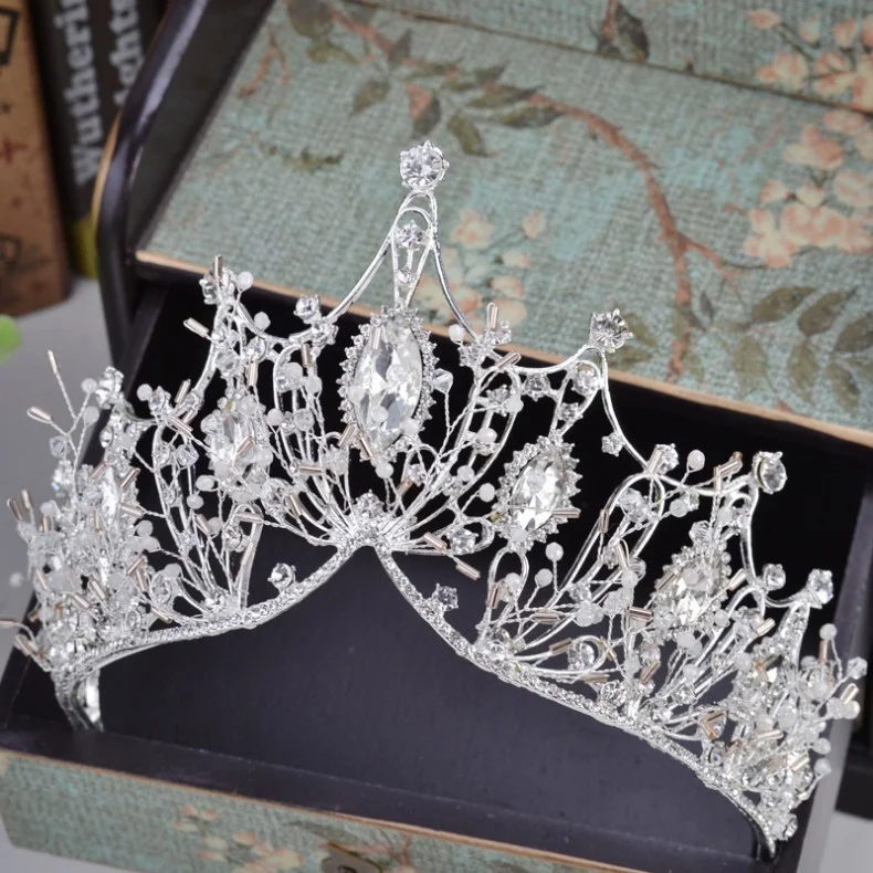 KMVEXO 2020 Nou Mare Baroc Handmade Cristal Princess Coroane pentru Regina Stras Diadema Diademe de Mireasa de Mireasa Accesorii de Par