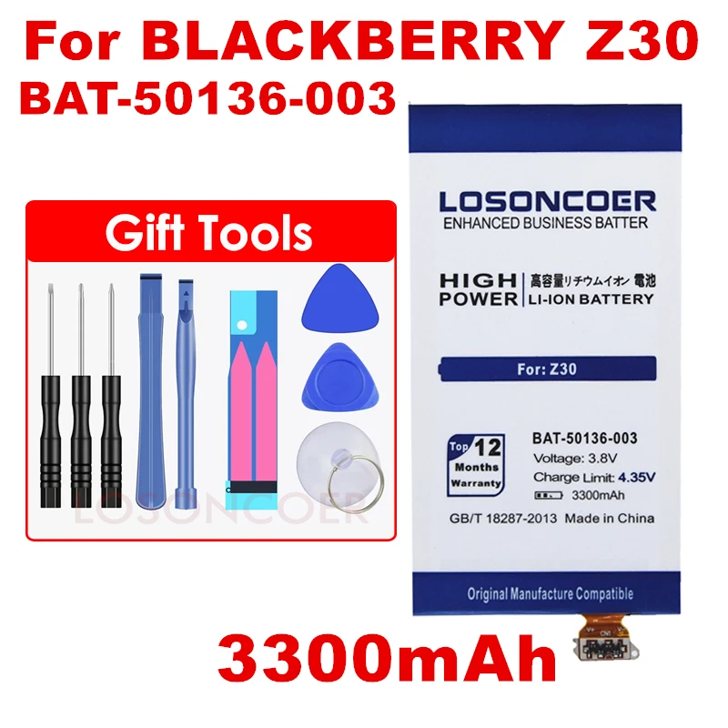 LOSONCOER 3300mAh BAT-50136-003 Baterie Pentru BlackBerry Z30