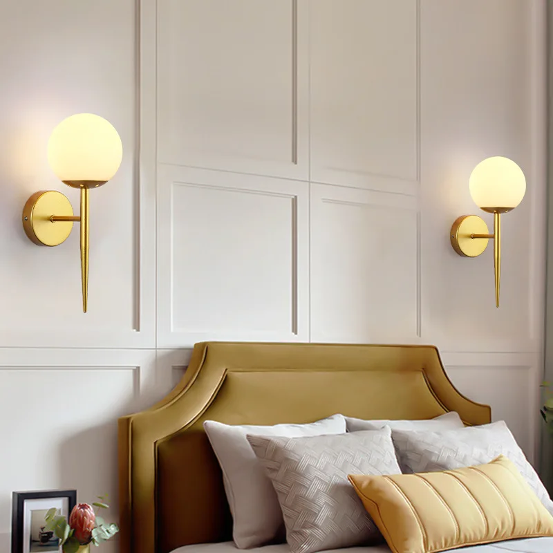 Modern Minge de Sticlă Lumini de Perete de Fixare Dormitor, Camera de zi Iluminat Interior Tranșee Lampa Decor Acasă pentru Noptiera Scări de Aur