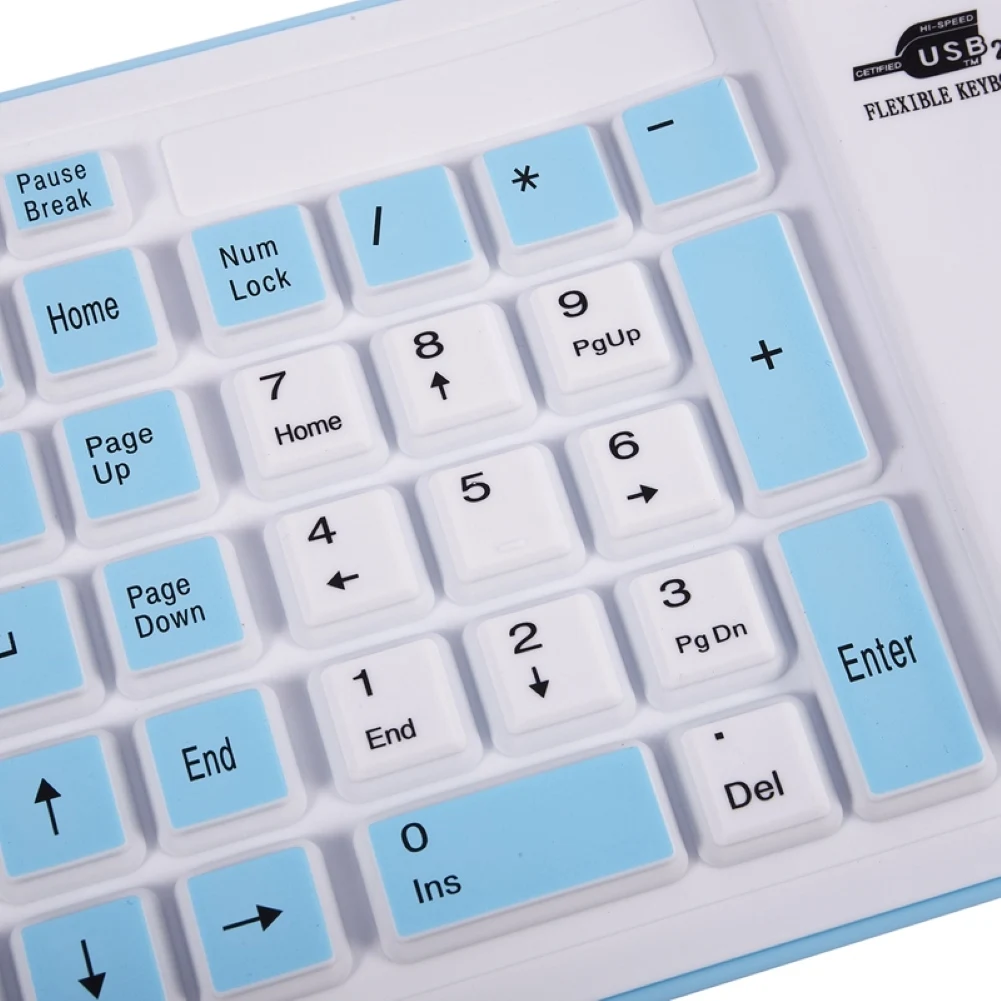103 Taste Pliabil din Silicon Tastatura cu Fir USB Silicon Flexibil, rezistent la apa Moale Roll-Up Gel de Siliciu Tastatura pentru Laptop PC