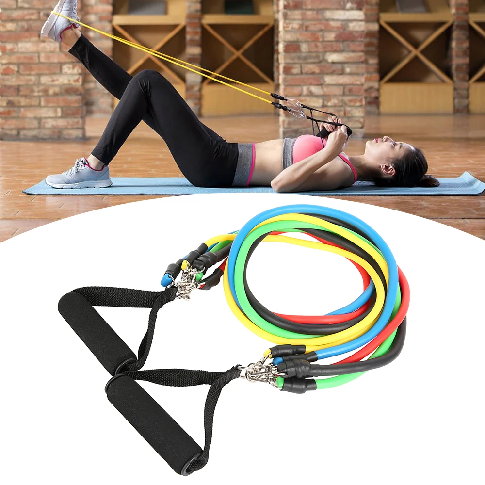11pcs Fitness Trage Coarda Benzile de Rezistență Latex Puterea Echipamente de Gimnastică pentru Acasă Elastic Exerciții de Fitness Corp Echipamente de Antrenament