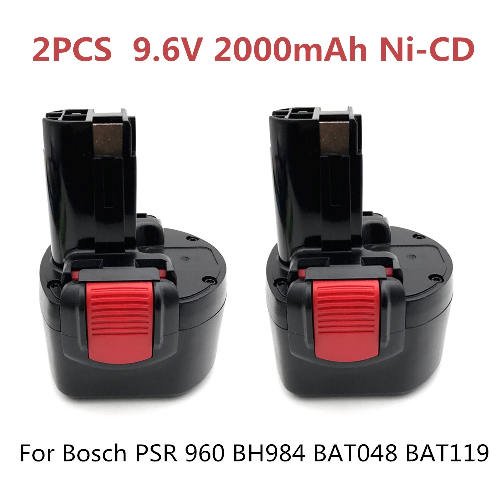 2 BUC BAT048 9,6 V 2000mAh Ni-CD Baterie Reîncărcabilă Instrumente de Putere a Bateriei pentru Bosch PSR 960 BH984 BAT048 BAT119