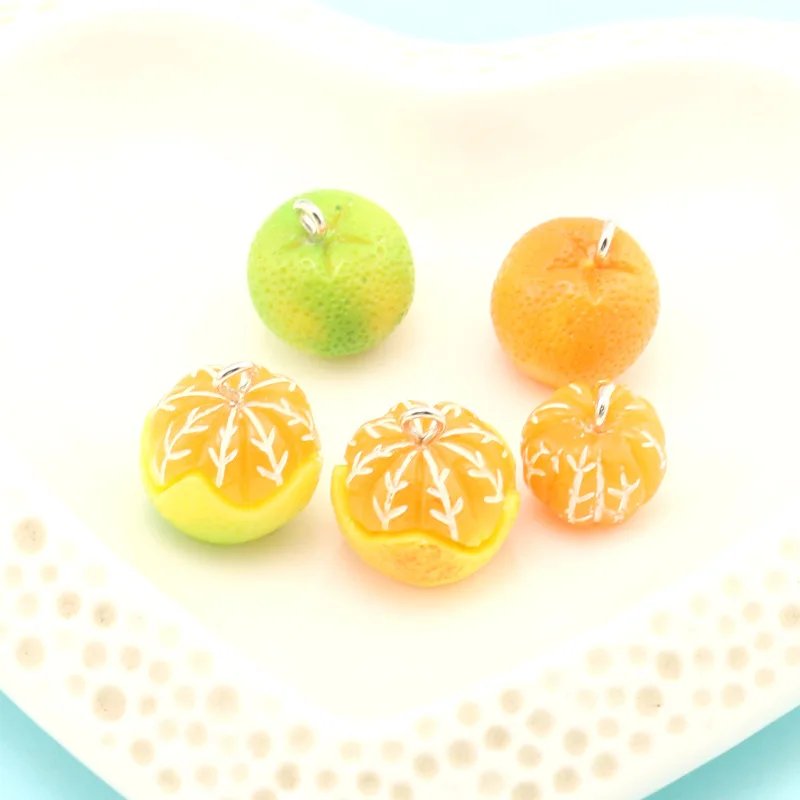 20buc Mini Simulare 3D Orange Cabochon Rasina Farmece Cercei Breloc Colier Pandantiv DIY Bijuterii Accesorii