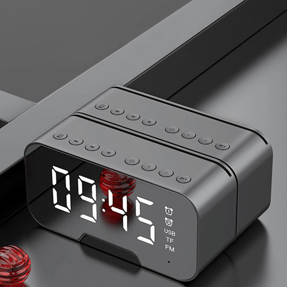 LED Masă, Ceas Deșteptător Set Wireless Bluetooth Speaker Suport Oglinda FM Radio pentru uz Casnic Decorare Dormitor