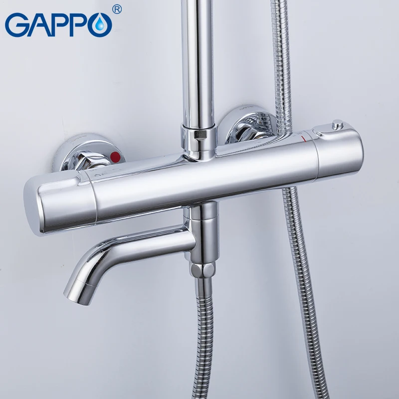 GAPPO robinet de Duș montat pe perete cu termostat cada de duș cascadă capete de duș alamă mixer robinet de apă baie set de duș