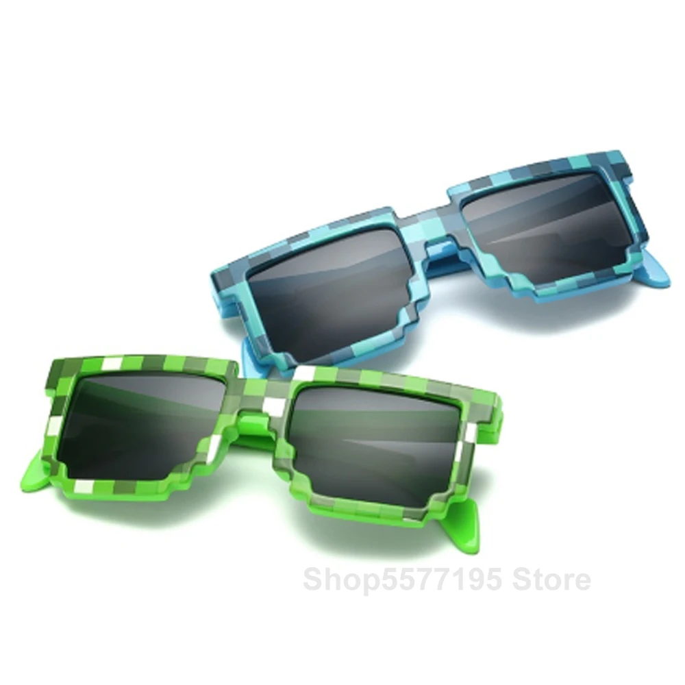 Noi Mozaic Zăbrele Dreptunghi ochelari de Soare Barbati Femei Clasic de 8 biți Pixel Ochelari de Soare Masculin Feminin Retro Ochelari