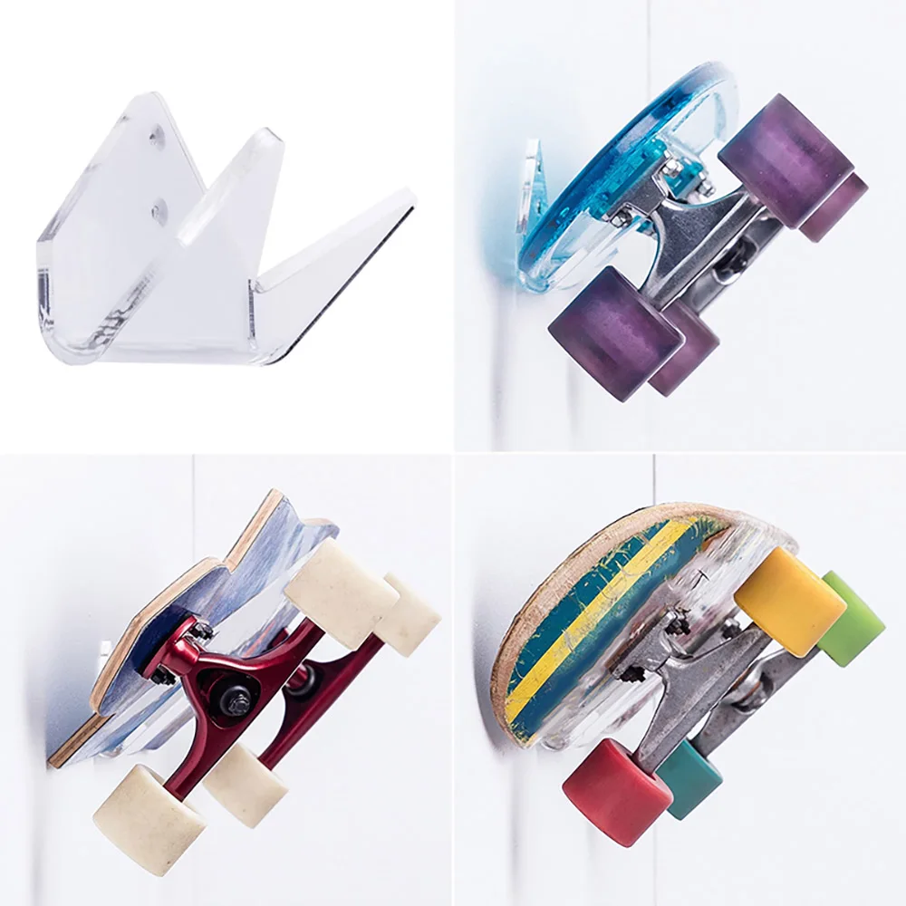2021 Skateboard Montare Pe Perete Raft De Afișare Suport Suport Acrilic Clar Longboard Deck Skate Scuter Sta Skateboard-Uri Hardware