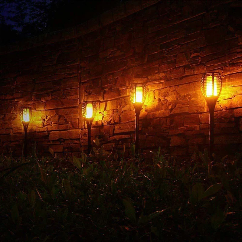4buc Solar Flame Lumina Lanterna LED-uri în aer liber Lampa de Gradina Decor Peisaj Gazon Lampa