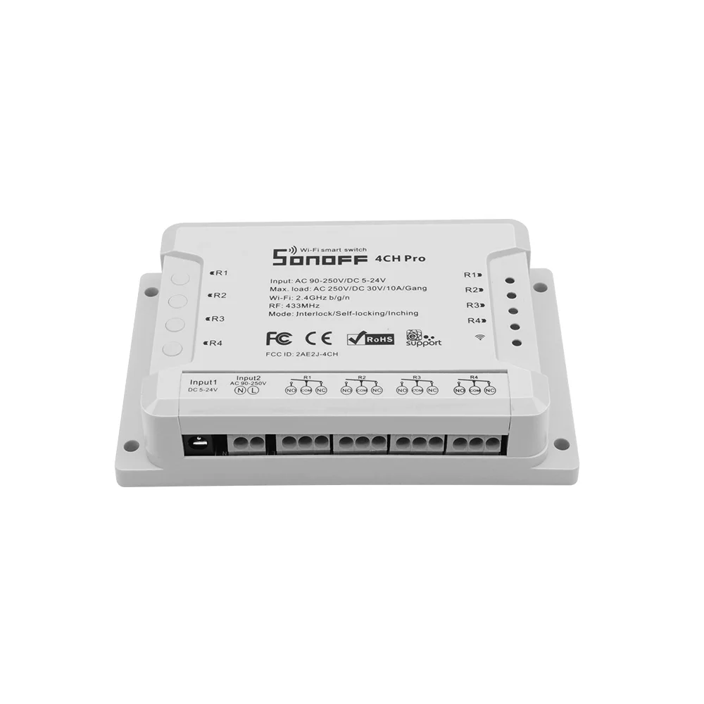 1-5PCS Sonoff 4CH pro R3 10A 4 Canale Wifi Smart Switch 433 MHZ RF de la Distanță Wifi Lumini Comutator Suporta 4 Dispozitive de Lucru cu Alexa