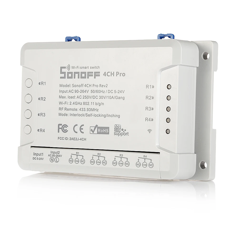 1-5PCS Sonoff 4CH pro R3 10A 4 Canale Wifi Smart Switch 433 MHZ RF de la Distanță Wifi Lumini Comutator Suporta 4 Dispozitive de Lucru cu Alexa