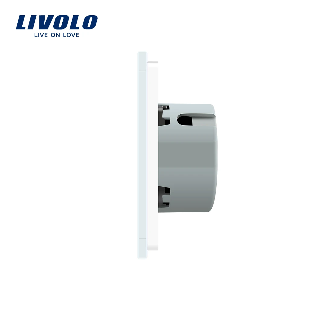 Livolo Standard UE Touch Comutator ,Gri Cristal de Sticlă Panou Comutator, Comutator de Perete , AC 220~250V ,VL-C702-15 LED-uri lumina