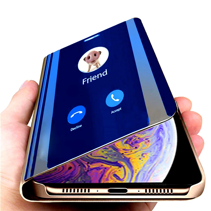 Oglinda Caz Flip pentru apple iphone 11 Pro XS Max XR X Coque Cover din Piele Suportul de Cazuri Pentru iphone 6 6S 7 8 Plus 10 Fundas