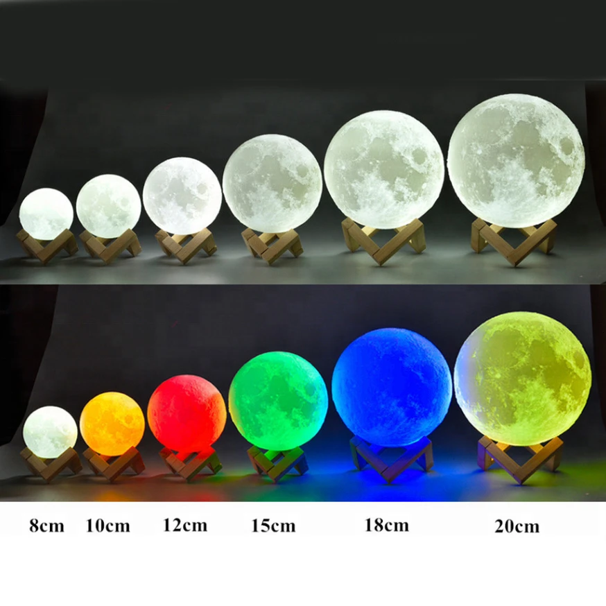 3D Reîncărcabilă Luna Lampă Lumina de Noapte LED 16 culori Touch Comutator Lumina Lunii Pentru Decorare Dormitor Cadou de Ziua Dropshipping