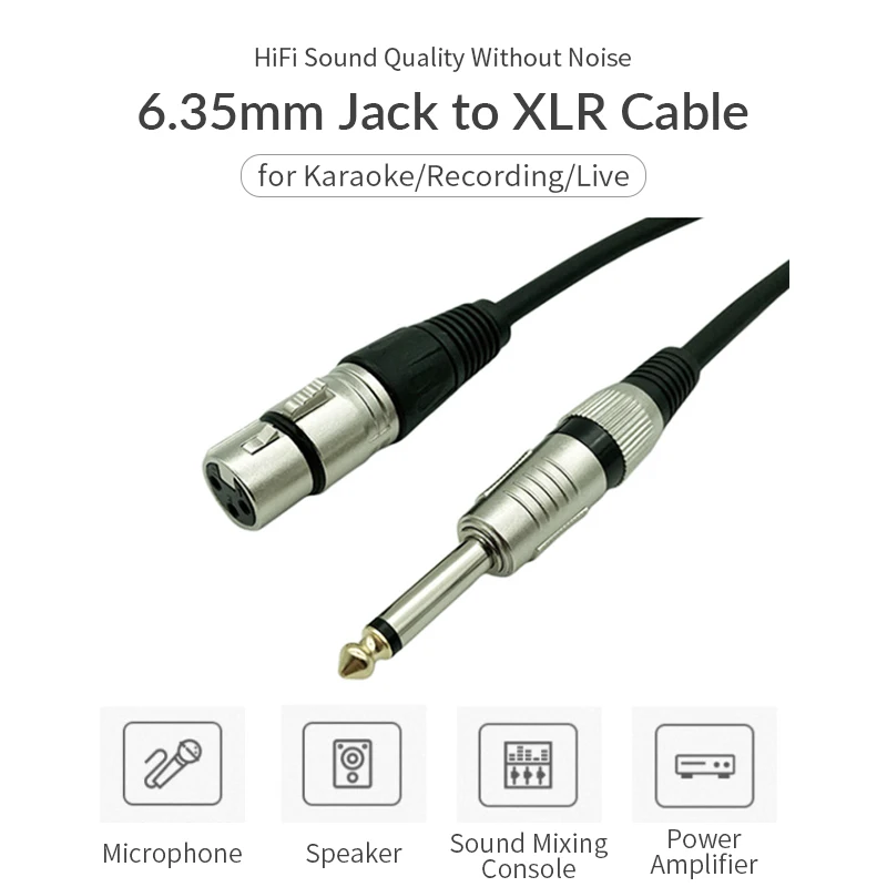 Profesia Microfon cu Condensator 6,35 mm Jack pentru Cablu XLR de sex Masculin la Feminin Cablu Audio pentru Microfon Sunet Console Amplificator